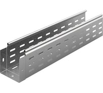 Металлический лоток перфорированный OSTEC 100x100x3000, толщина 0,8 мм, Сендзимир цинк (в упаковке 2 шт) ЛПМЗТ-100х100х3000-0,8-СЦ