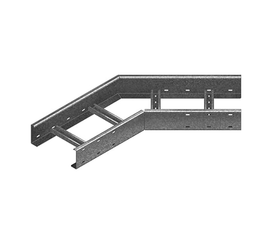 Поворот OSTEC 45 градусов, для лестничного лотка ЛКР 600x200, толщина 2,0 мм, Сендзимир цинк ПЛЛКР45-600х200-2,0-СЦ