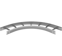 Поворот OSTEC 90 градусов, для лестничного лотка НЛО 200x100x3000, радиус 600 мм, толщина 1,5 мм, Сендзимир цинк ПЛНЛО90-200х100-1,5-R600-СЦ