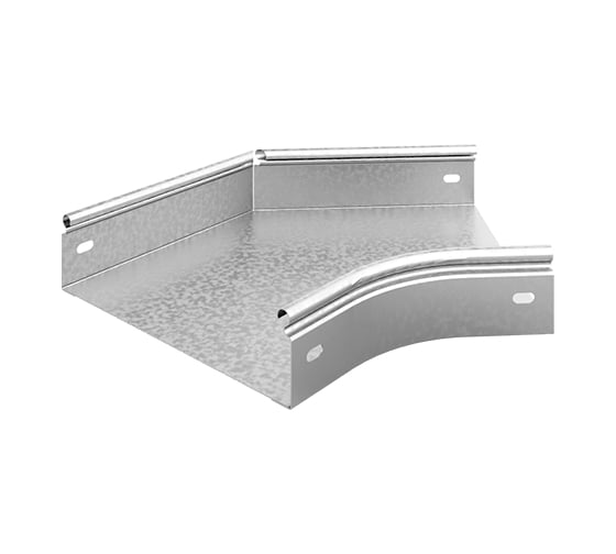 Угол плоский плавный OSTEC 45 градусов, к лотку 50x50, толщина 0,7 мм, Сендзимир цинк УПТП45-50х50-0,7-R100-СЦ 1