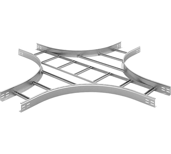 Крестообразный разветвитель для лестничного лотка OSTEC НЛО 300x50x3000, толщина 1.2 мм, Сендзимир цинк ХЛНЛО-300х50-1,2-R330-СЦ