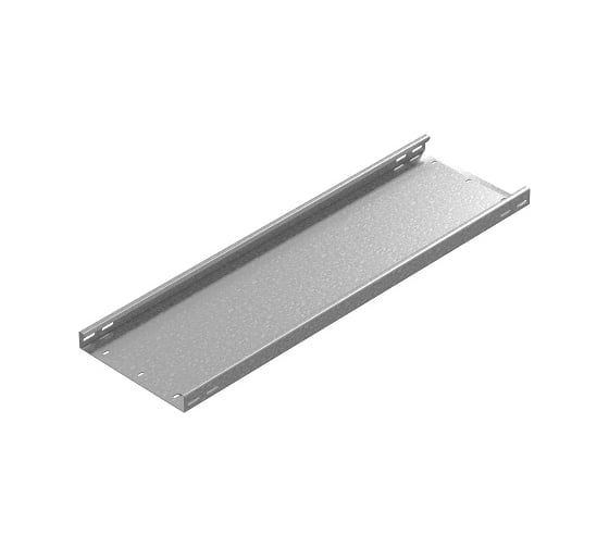 Промышленный лоток кабельный неперфорированный OSTEC 100x60x3000, толщина 2,0 мм, Сендзимир цинк ПЛКН-100х60х3000-2,0-СЦ