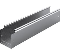 Лоток неперфорированный OSTEC металлический 300x80x3000, толщина 1,0 мм, Сендзимир цинк (в упаковке 2 шт) ЛНМЗТ-300х80х3000-1,0-СЦ