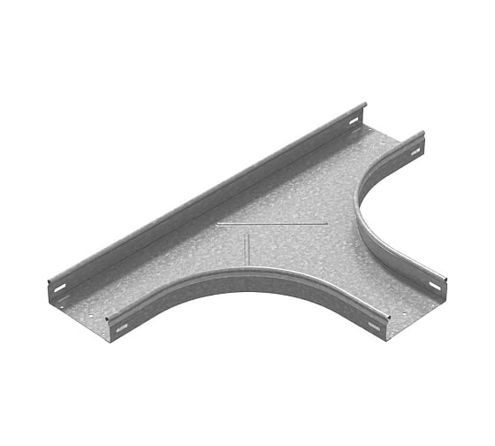 Т-отвод плавный универсальный OSTEC к лотку 500x200, толщина 1,0 мм, Сендзимир цинк ТТРП-500х200-1,0-R100-СЦ 1