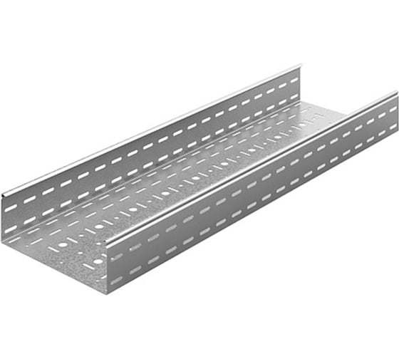 Универсальный лоток перфорированный OSTEC 150x80x3000, толщина 1.5 мм, Сендзимир цинк УЛП-150х80х3000-1,5-СЦ