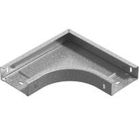 Угол горизонтальный OSTEC 90 градусов к лотку ПЛК 600x85, толщина 1.5 мм, Сендзимир цинк УГП90-600х85-1,5-R100-СЦ