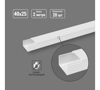 Кабель-канал TDM ELECTRIC белый 40х25, 2 метра, упаковка 20 штук SQ0402-1008