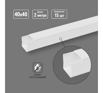 Кабель-канал TDM ELECTRIC белый 40х40, 2 метраетра, упаковка 15 штук SQ0402-1009