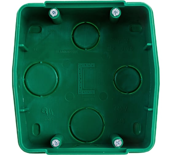 Коробка монтажная Systeme Electric (Schneider Electric) BLANCA С/У для силовых розеток, зеленый BLNMK000001 4 шт 13606481194548
