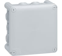 Квадратная коробка Legrand - 130x130x74 - Plexo - IP 55 - серый - 10 кабельных вводов - 65 092032
