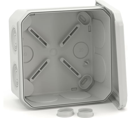 Ответвительная коробка DKC с 8+2 кабельными вводами d25/20мм IP55 100х100х50мм 53800