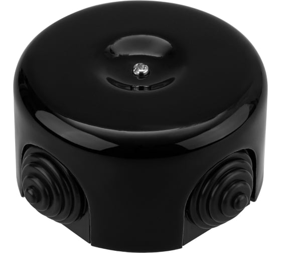 Коробка распределительная керамическая TDM ELECTRIC (фарфор) для ретро провода D7,8х4,5см черная SQ2802-0014