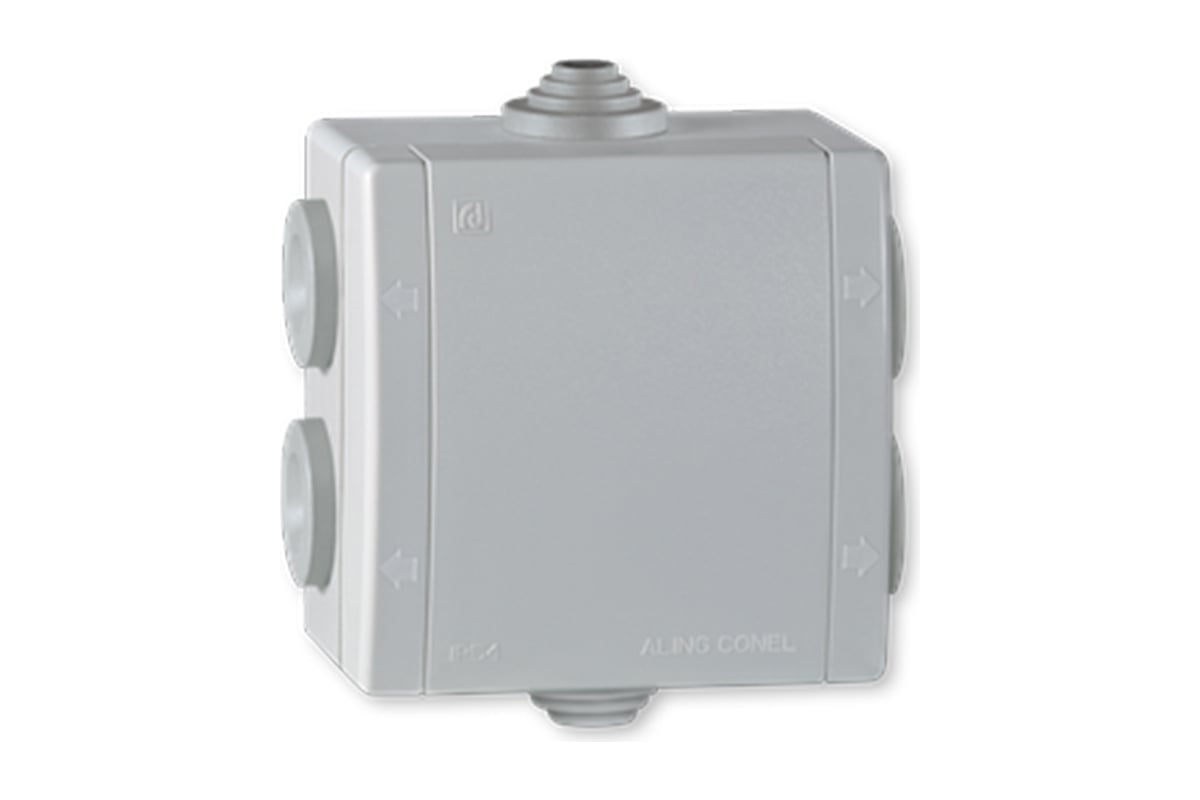 Разводная коробка Aling-conel POWER с шестью гнездами IP54 500В 80х80 ...