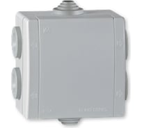 Разводная коробка Aling-conel POWER с шестью гнездами IP54 500В 80х80 открытой установки, серый 263.1 146051