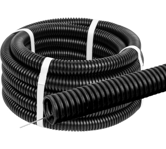 Гофра дTDM ELECTRIC ля кабеля 32мм ПНД безгалогенная (HF) с зондом 5 метров легкая 350Н черная SQ0413-0504 1