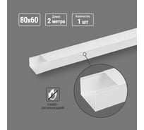 Кабель-канал белый TDM ELECTRIC 80х60 мм 2 м упаковка 1 шт SQ0402-3813