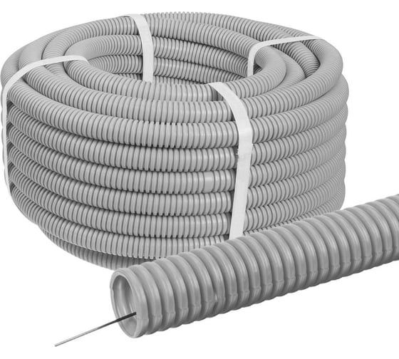 Гофра для кабеля TDM ELECTRIC 25 мм ПВХ с зондом 10 м легкая 350 Н SQ0401-0123 1