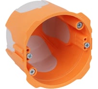 Установочная не распространяющая горение двухкомпонентная коробка Рувинил ТУСО с пластиковыми лапками, исполнение FRHF, для твердых и полых стен, D72 мм, H65 мм, 10 штук 10179НГ(10)