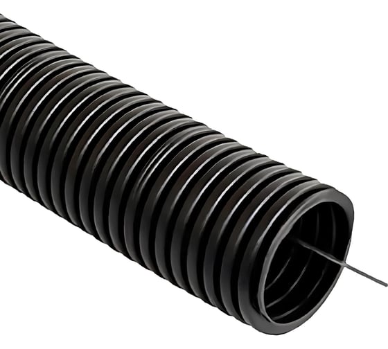 Труба гофрированная ELTROS ПНД, d=25мм, с зондом, 50м, черная ПНДэл-025-MP 1