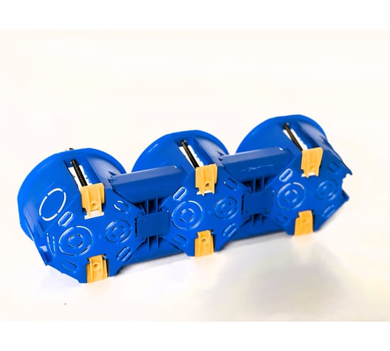 Коробка установочная KOPOS тройная GIPS для полых стен D=68x45 мм KUG-68-45/3 (NA) с соединительным элементом комплект 3 шт KU-G-68-45-3-NA 1