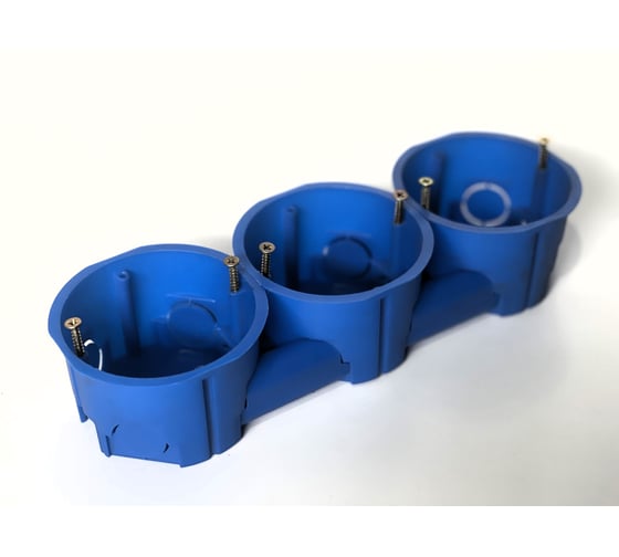 Коробка установочная KOPOS тройная Symple для твердых стен D=68x45 мм KU 68-45/3 (KA) комплект 3шт KU-S-68-45-3-KA 1