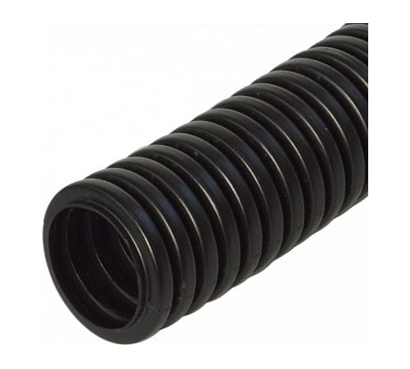 Гофрированная труба Промрукав ПП лёгкая 350 Н безгалогенная HF разрезная черная д25 25м/уп PR02.0248