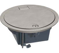 Напольная круглая коробка Legrand IP66 с откидной крышкой 4 модуля нержавеющая сталь 088064