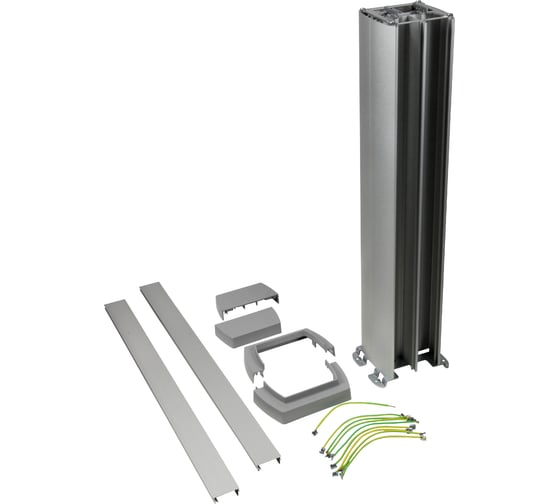 Алюминиевая миниколонна SnapOn Legrand с крышкой из алюминия 4 секции, высота 0,68м 653044