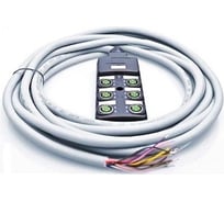 Распределительная коробка VELLEDQ M12-A3-6K4P-5.0PUR/GY разъем М12, портов 6, 4pin, PNP, кабель ПУ серый 5м 08-00034353