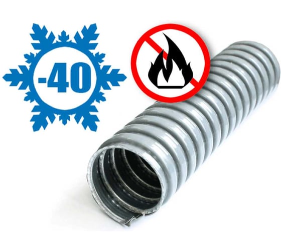 Металлорукав в ПВХ-изоляции ГОФРОМАТИК Р3-ЦПнг 75 (10метров/упаковка) серый zeta44512 1