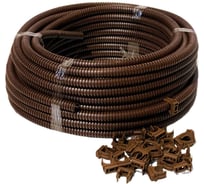 Труба гофрированная с крепежными клипсами KOPOS Монофлекс ПВХ легкая 350N Венге с/з d20 мм 1420 (K25DK) Mflex-1420_W25DK