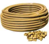 Труба гофрированная с крепежными клипсами KOPOS Монофлекс ПВХ легкая 350N Сосна с/з d25 мм 1425 (K25DK) Mflex-1425_S25DK