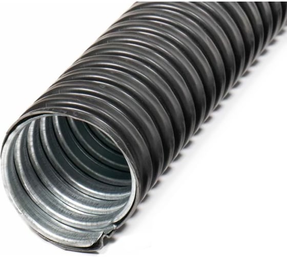 Металлорукав в ПВХ-изоляции ГОФРОМАТИК Р3-ЦП нг LS 10 (50 метров/упаковка) черный zeta44615 1