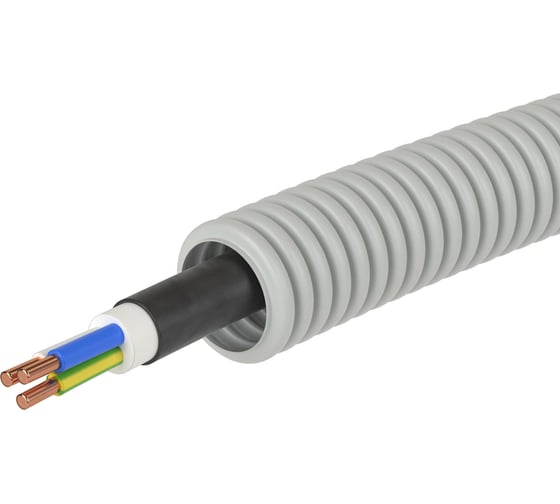 Труба DKCПВХгофр.д.16ммскабел.ГОСТ+ВВГнгLS3*2,550м 9S91650DIY