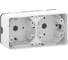 2-местный бокс Systeme Electric открытой проводки Mureva белый IP55 MUR39914 1
