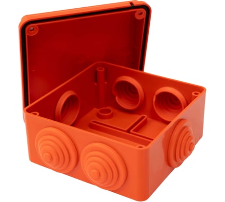 Gigant Коробка огнестойкая E110, о.п 100х100х55, 6 выв., IP56, 3P, оранжевая 43007HF-GI