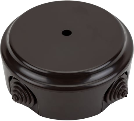 Монтажная коробка BYLECTRICA КМ-447 открытой установки, с сальниками, диаметр 109 мм, серия РЕТРО, КМ-447 шоколад