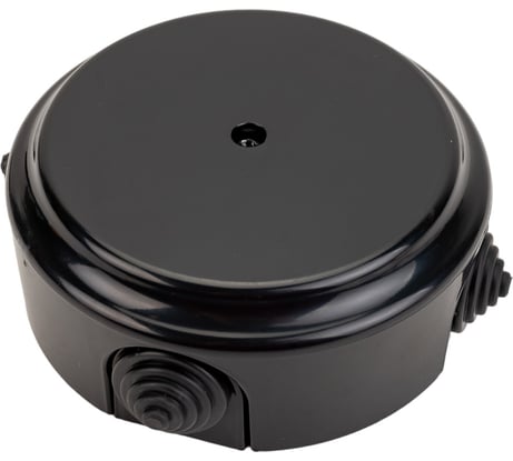 Монтажная коробка BYLECTRICA КМ-447 открытой установки, с сальниками, диаметр 109мм, серия РЕТРО, КМ-447 черный