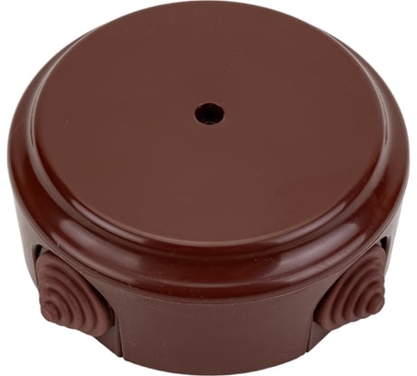 Монтажная коробка BYLECTRICA КМ-447 открытой установки, с сальниками, диаметр 109 мм, серия РЕТРО, КМ-447 коричневый