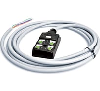 Распределительная коробка VELLEDQ M8-A3-4K3-5.0PVC/GY разъем М8, портов 4, сигнал универсальный, кабель ПВХ серый 5м 08-00034536