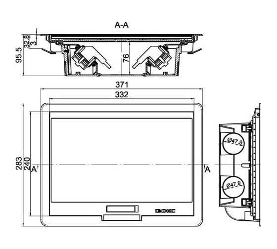 Напольный лючок DKC RAL 9005 12 модулей, черный 88012
