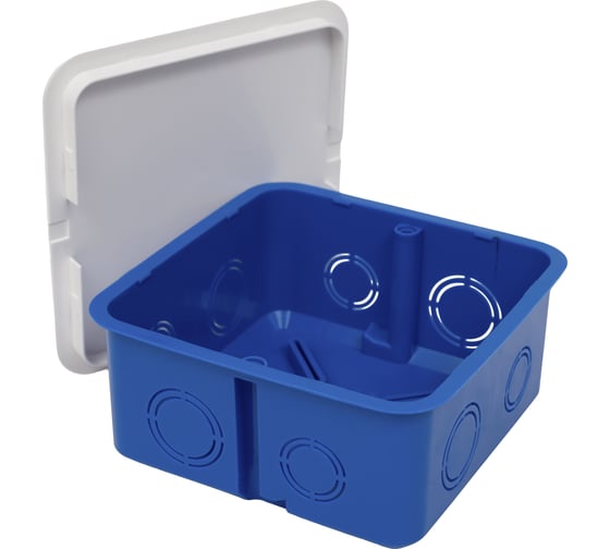 Gigant Коробка распределительная с крышкой, для скрытого монтажа, 100х100х50мм, IP30, синяя 44656GI