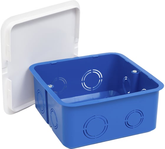 Gigant Коробка распределительная с крышкой, круглая, для скрытого монтажа, 100х50мм, IP30, синяя 44657GI