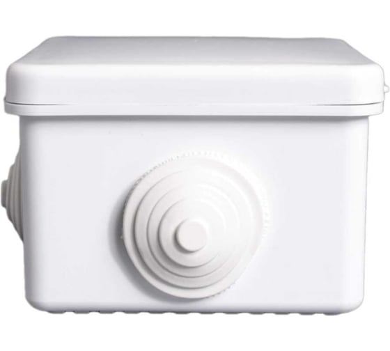 Коробка распаечная для открытой проводки Урал ПАК 65х65х50 мм (квад), 4 входа (гермов), белая, IP54, в гофроящике 10шт КО-51019065-010 1