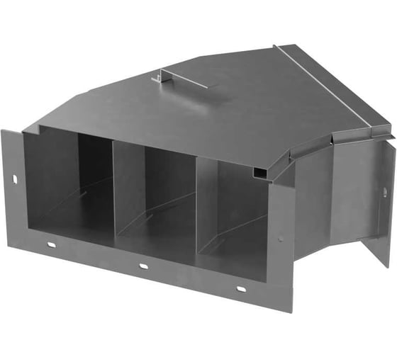 Короб кабельный блочный угловой горизонтальный Система КМ с углом поворота на 45 градусов трехканальный ККБ-3УГП-0,2/0,5 s:1,5 мм ККБ-3УГП-0.2/0.5-1.5