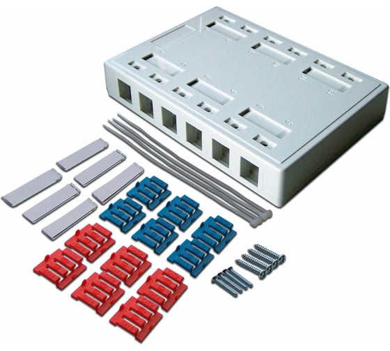 Настенная коробка LANMASTER на 12 кейстоунов, белая, LAN-MB-12K-WH