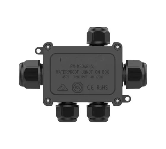 Коробка Fibox IP68, без клемм, д5-ти кабелей: три каб. 5-9 два 9-12 мм черн. PA EW-M2068S-5T Т03753812