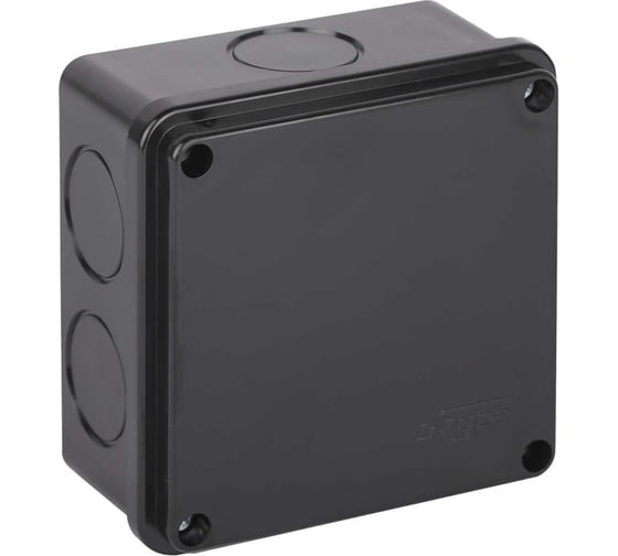 Коробка распаячная для открытой проводки Рувинил Тусо 100x100x50мм без гермовводов черная УХЛ1 IP67 67049Ч