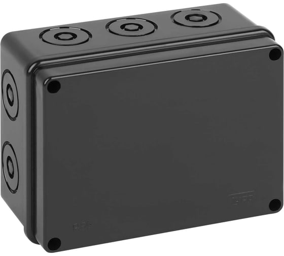 Коробка распаячная для открытой проводки Рувинил Тусо 150x110x70мм без гермовводов черная УХЛ1 IP67 67054Ч