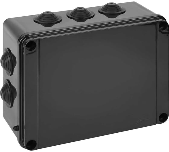 Коробка распаячная для открытой проводки Рувинил Тусо 300x220x120мм черная УХЛ1 67069Ч